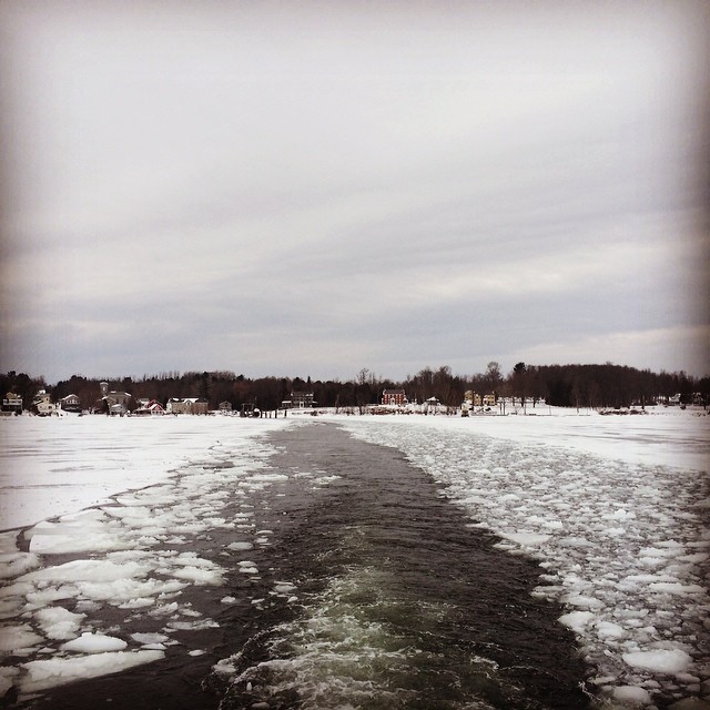 Ever seen the Essex-Charlotte Canal? Snapshot from an icy ferry crossing on February 19, 2014.